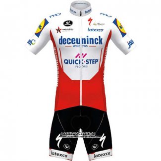 2020 Maillot Ciclismo Deceuninck Quick Step Blanc Rouge Manches Courtes et Cuissard (2)
